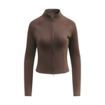 Double-Slider Zipper Fleece Cropped Sweatshirt