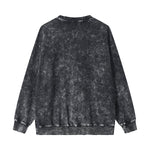 Stone-Washed Distressed Loose-Fit Sweatshirt