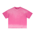 Boxy Raw Edge Washed Loose Short Sleeve Tee
