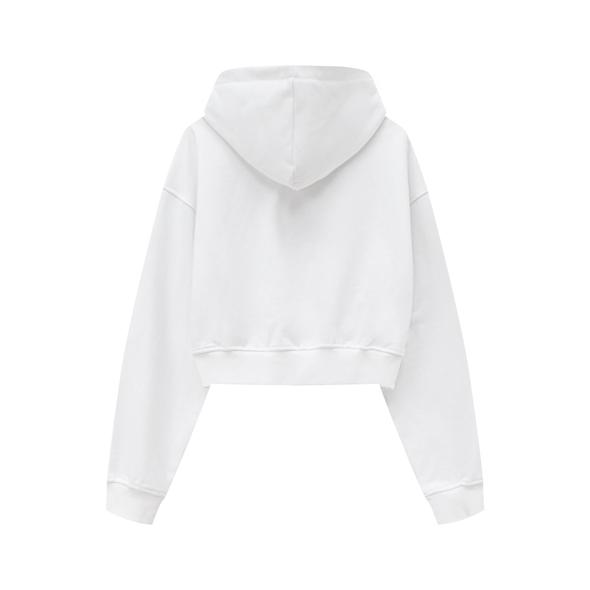 Solid Kangaroo Pocket Crop Hoodie