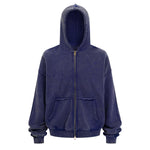Oversized Vintage Washed Zip Up French Terry Hoodie