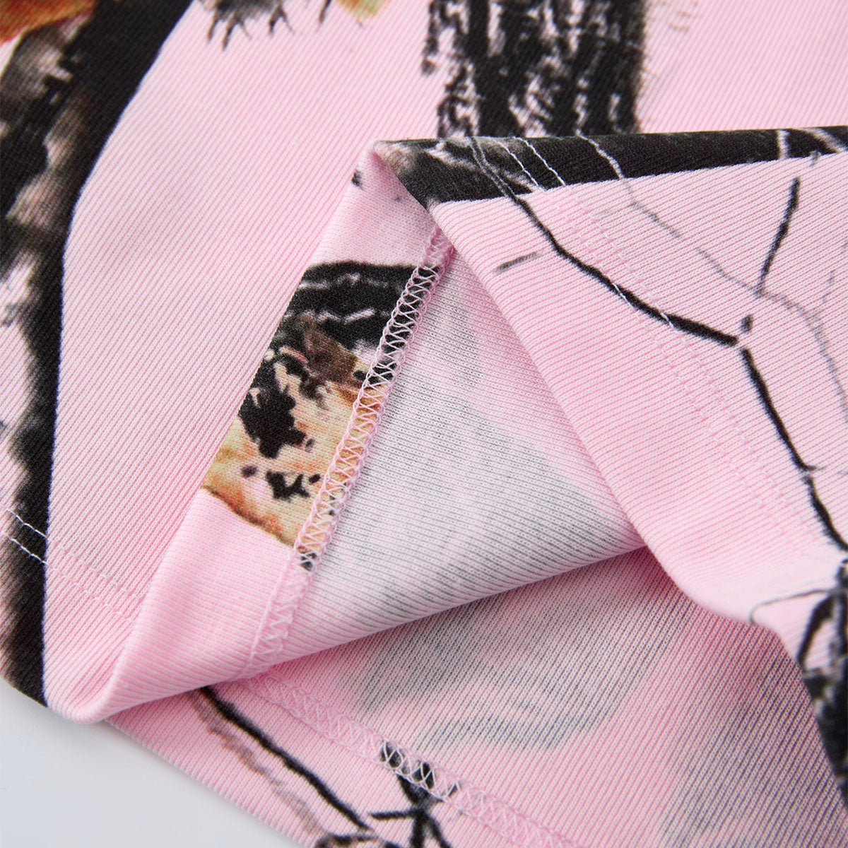 Pink Camo Leaf Print Single Shoulder Comfort Tank