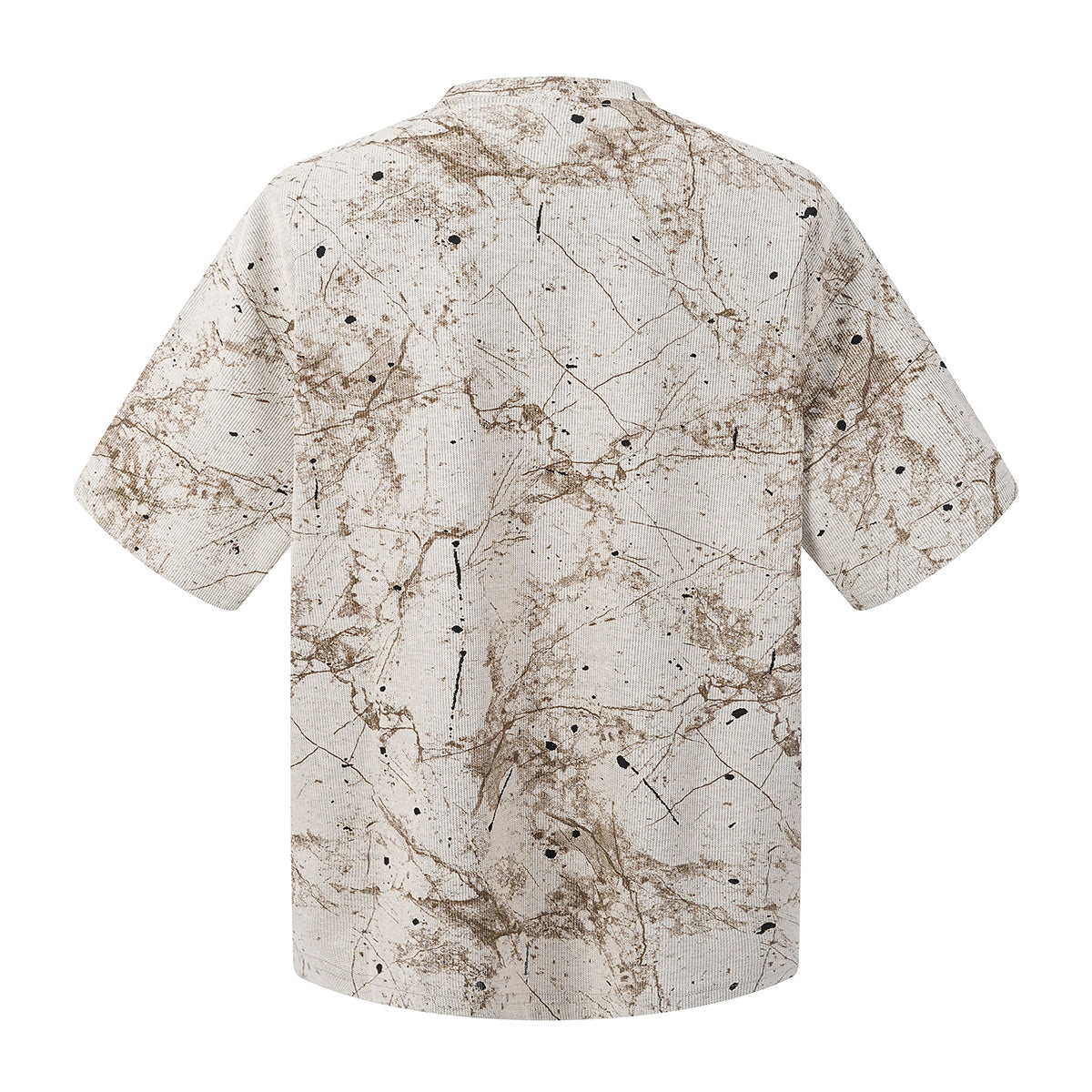 Burnout Plum Dye Artistic Color-Block Tee
