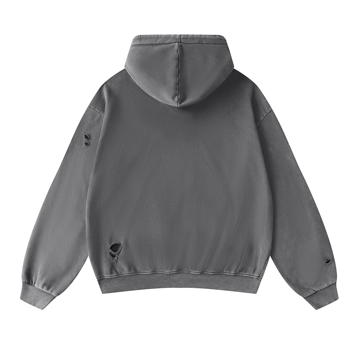Men's Stone-washed Destroyed Hoodie
