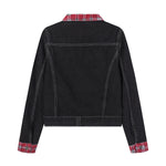 Women's Plaid Patchwork Denim Jacket
