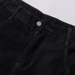 Celestial Star Embroidery Faded Wide Leg Jeans