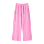 Curved Seam Straight Leg Casual Street Trousers
