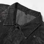 Streetwear Black Washed Denim Jacket