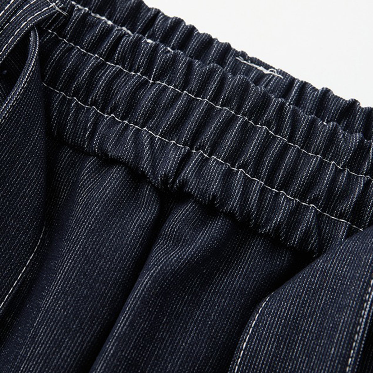 High Waist Tie Belt Relaxed Denim Shorts