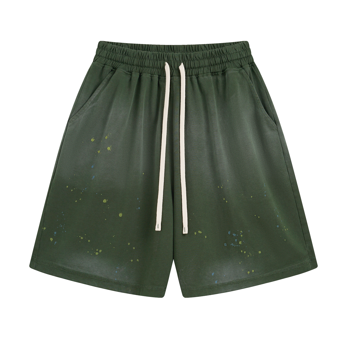Paint-Splatter Cotton Sweat Shorts