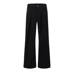 Slim Fit Solid Black Flared Denim Pants