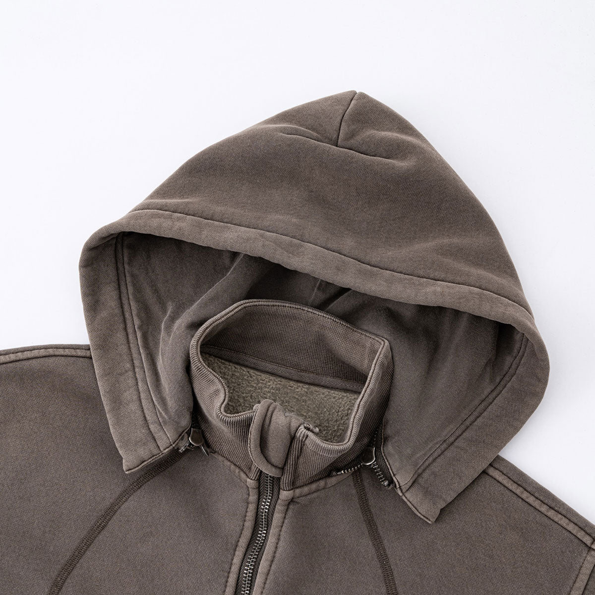 Detachable Hood Double Slider Fleece Hoodie