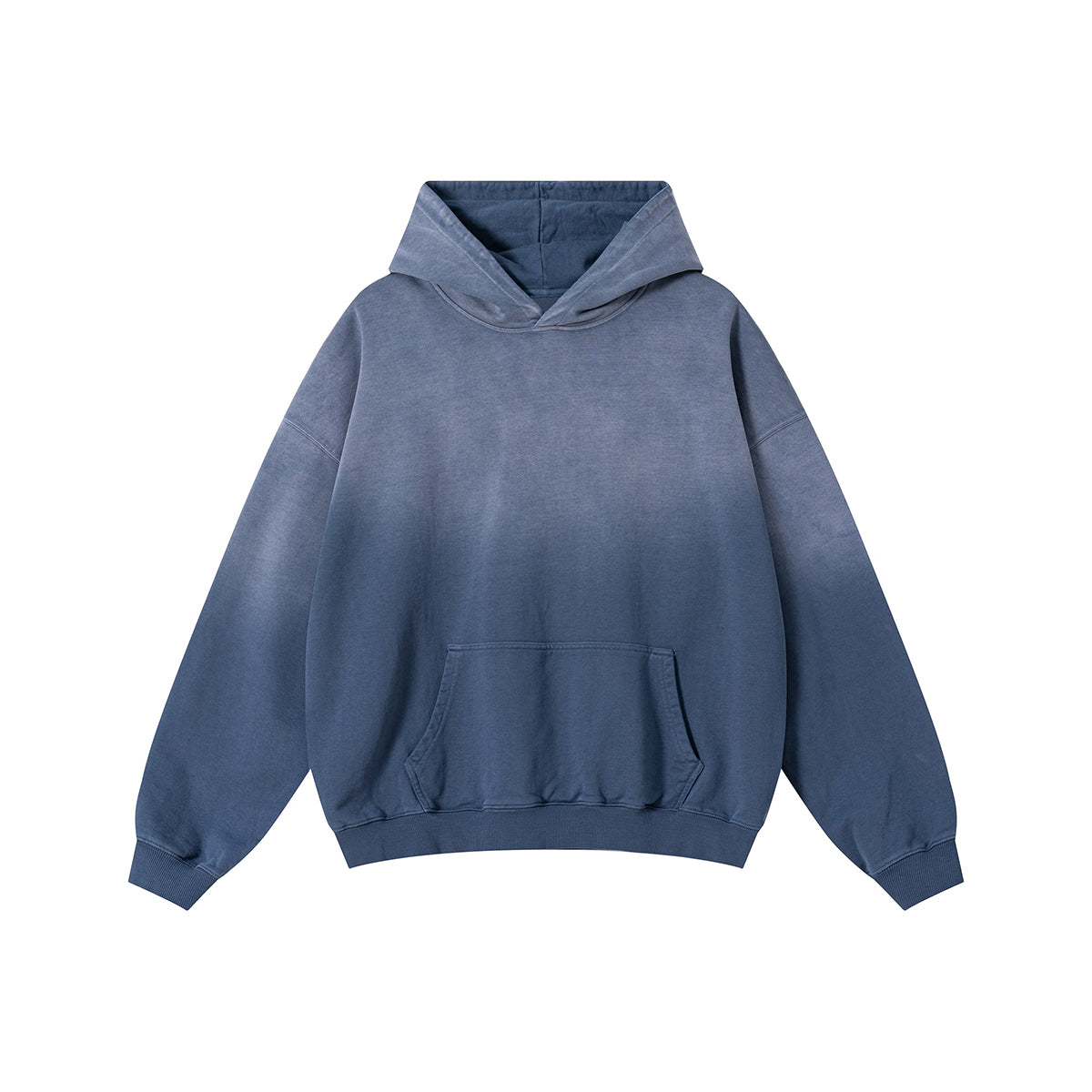 Relaxed Overdyed Ombre Faded Cotton Hoodie
