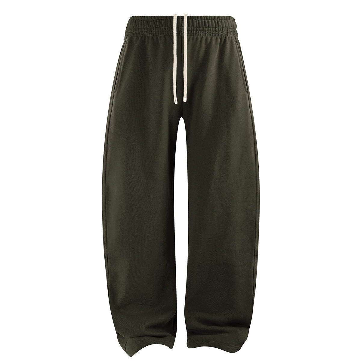 Elastic Drawstring Waist Fleece Jogger Pants