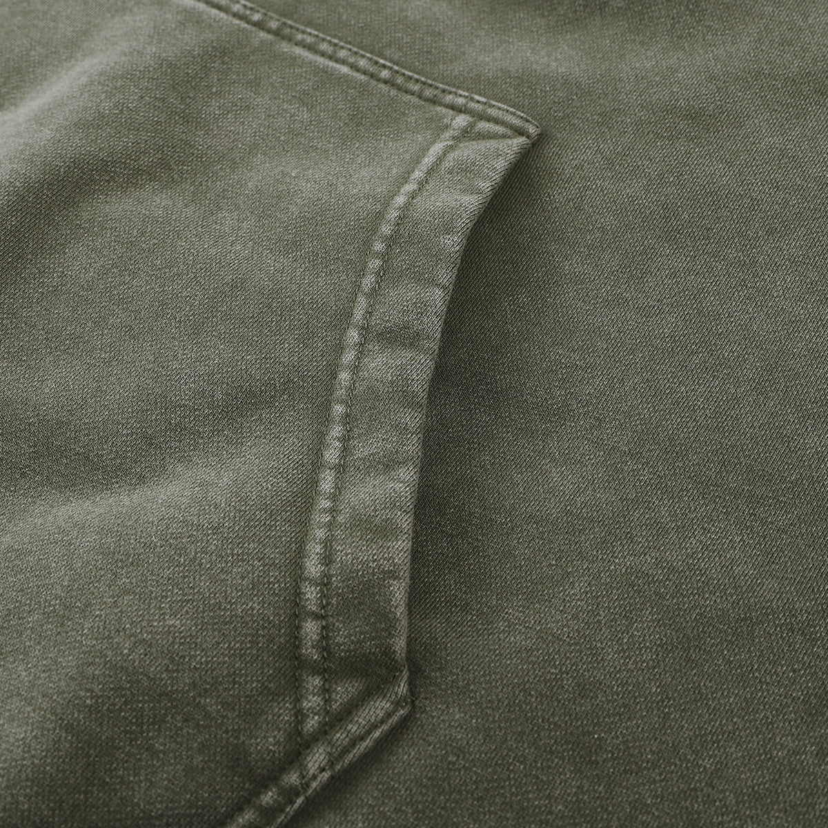 Stone-Washed Mock Two-Layer Hoodie