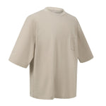 Washed Raw-Edge Pocket Clean Fit Crew Neck Tee