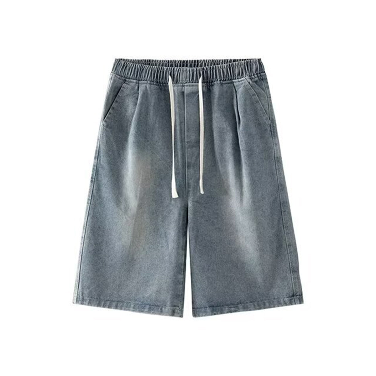 Drawstring Relaxed Fit Denim Shorts