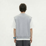 Sleeveless Boxy Fit Crewneck Sweatshirt Vest