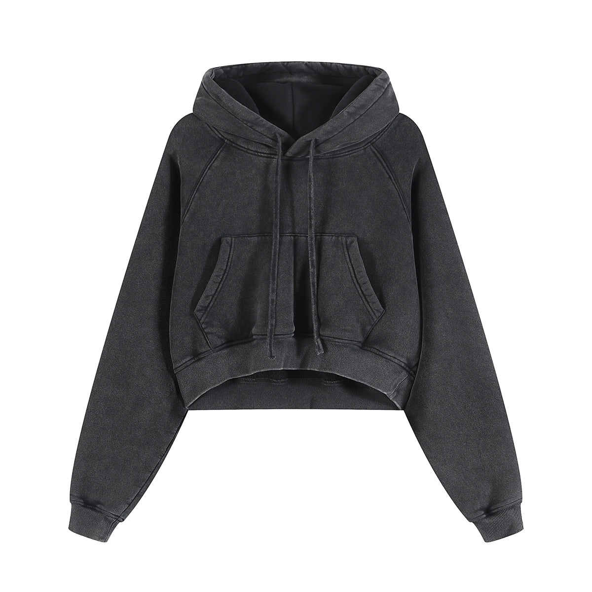 Plush Lining Crop Pullover Hoodie