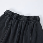 Streetwear Distressed Curved Panel Straight-Leg Pants