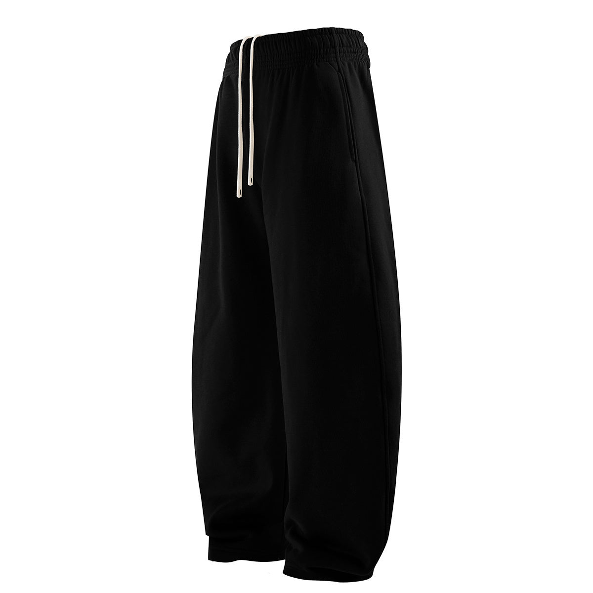 Elastic Drawstring Waist Fleece Jogger Pants