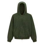 Vintage Oversized Full Zip Kangaroo Pocket Hoodie