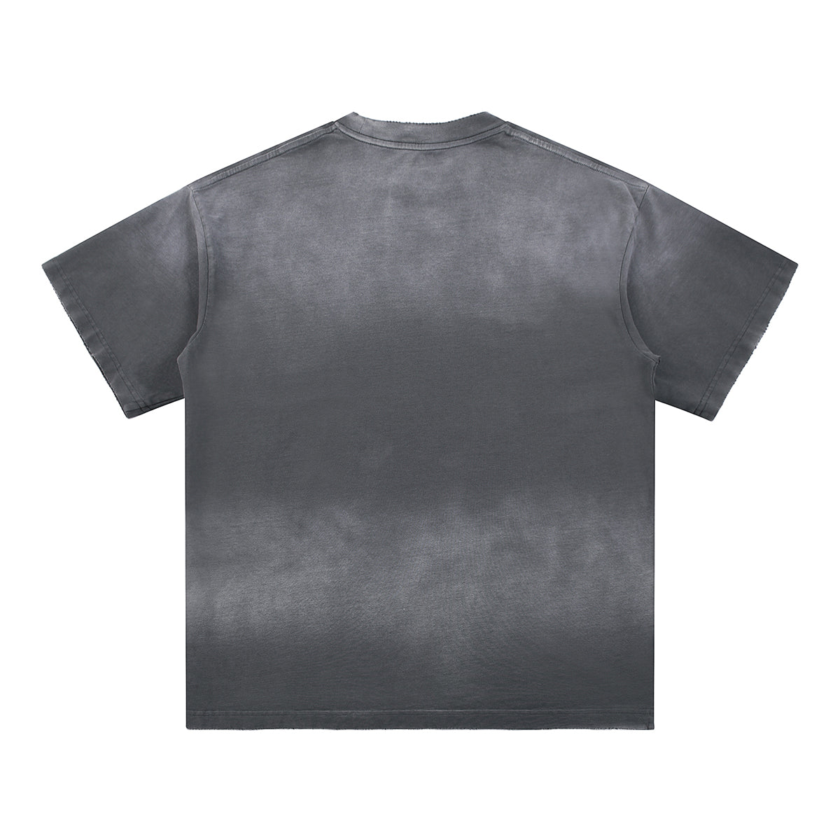 Gradient-Fade Distressed Edge Cotton Tee 260gsm