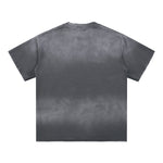 Gradient-Fade Distressed Edge Cotton Tee 260gsm