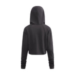 Ruched Waist Cotton Cropped Hoodie