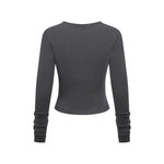 Long-Sleeve Ribbed Henley Top 8.25oz
