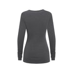 Asymmetric Neck Long Sleeve Ribbed Top