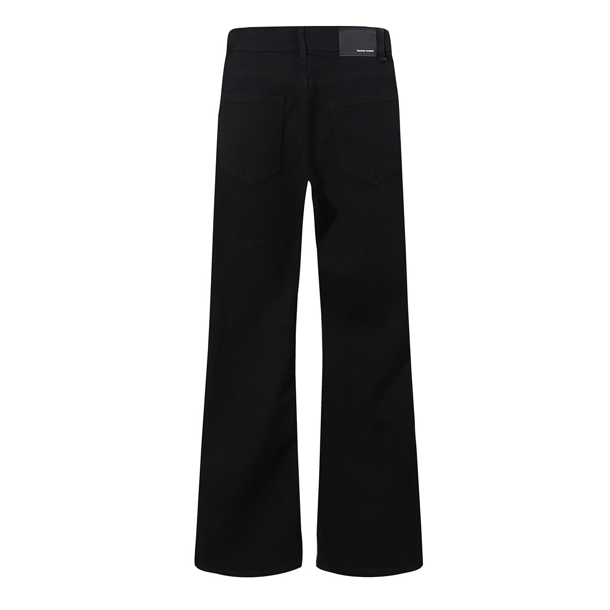 Slim Fit Solid Black Flared Denim Pants