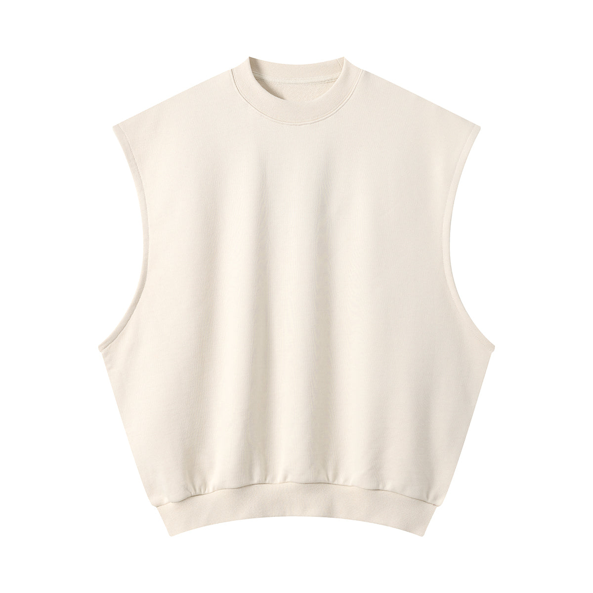 Sleeveless Boxy Fit Crewneck Sweatshirt Vest