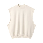 Sleeveless Boxy Fit Crewneck Sweatshirt Vest