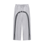 Contrast Arc Stripe Baggy Trousers-INNBLAC Fashion Apparel
