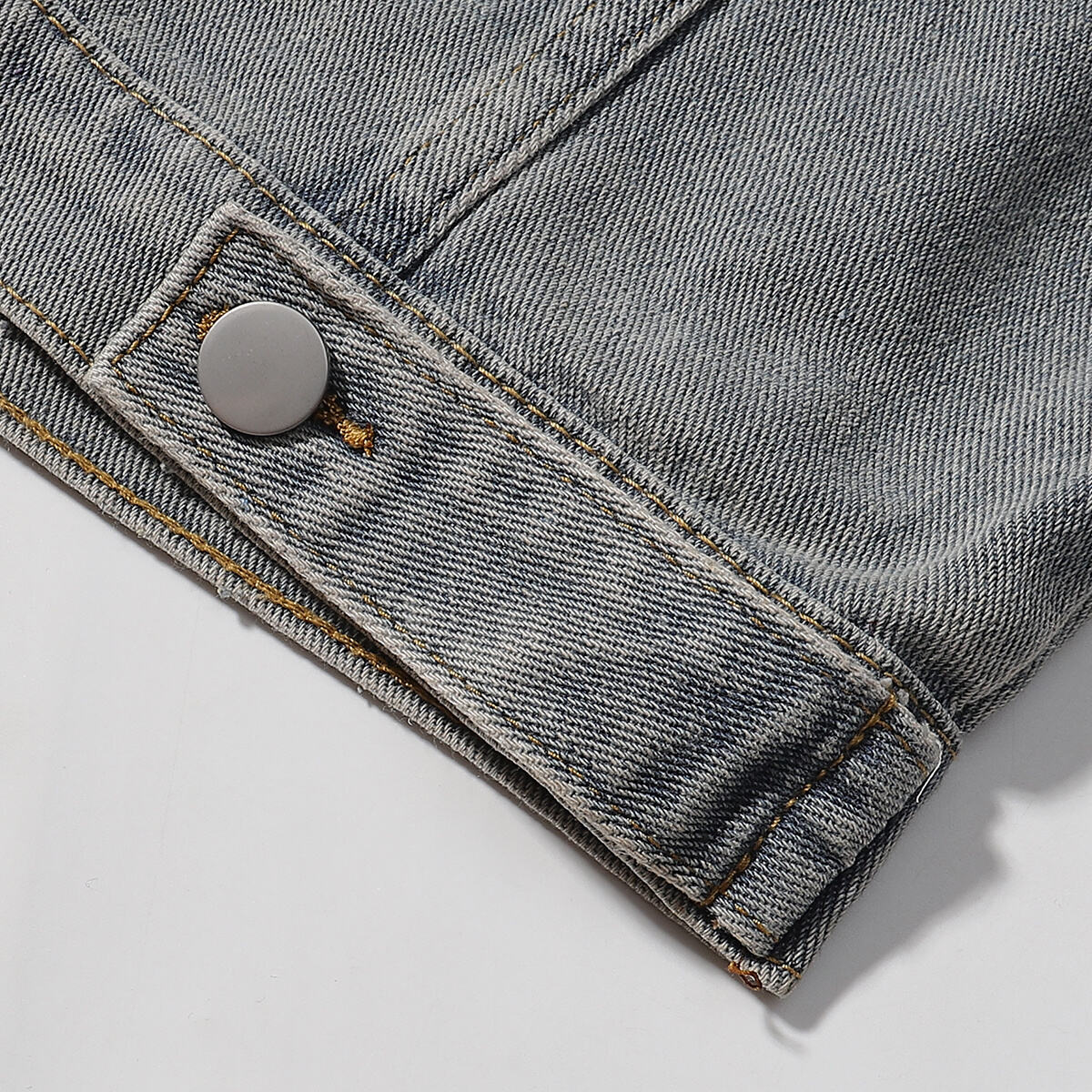 Paint-Spray Ripped Denim Trucker Jacket