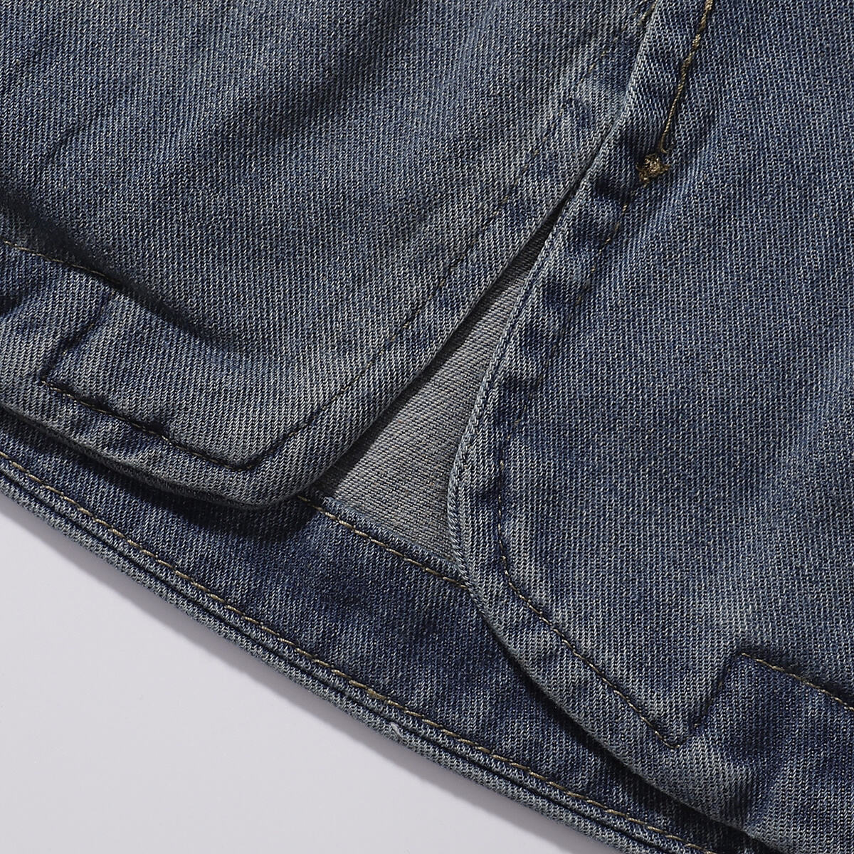 Stand Collar Baggy Denim Jacket