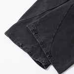 Streetwear Distressed Curved Panel Straight-Leg Pants