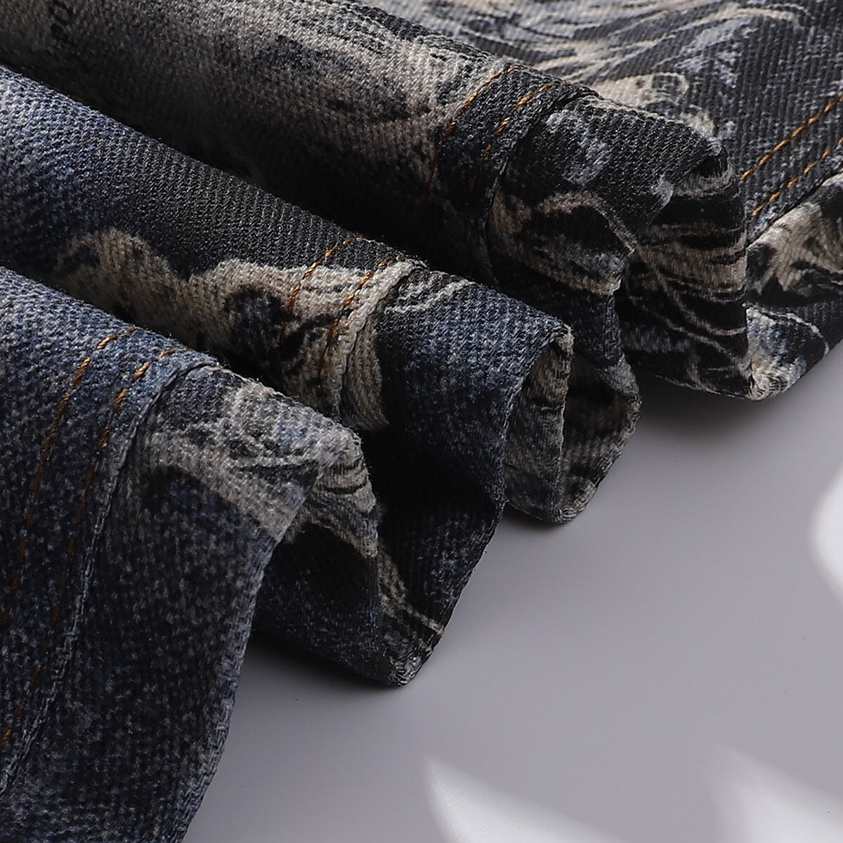 Unisex Streetwear Printed Baggy Jeans