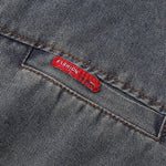 Stand Collar Zip-Up Washed Denim Jacket