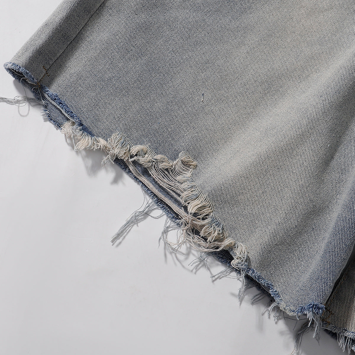 Adjustable Side Buckle Distressed High Waist Shorts