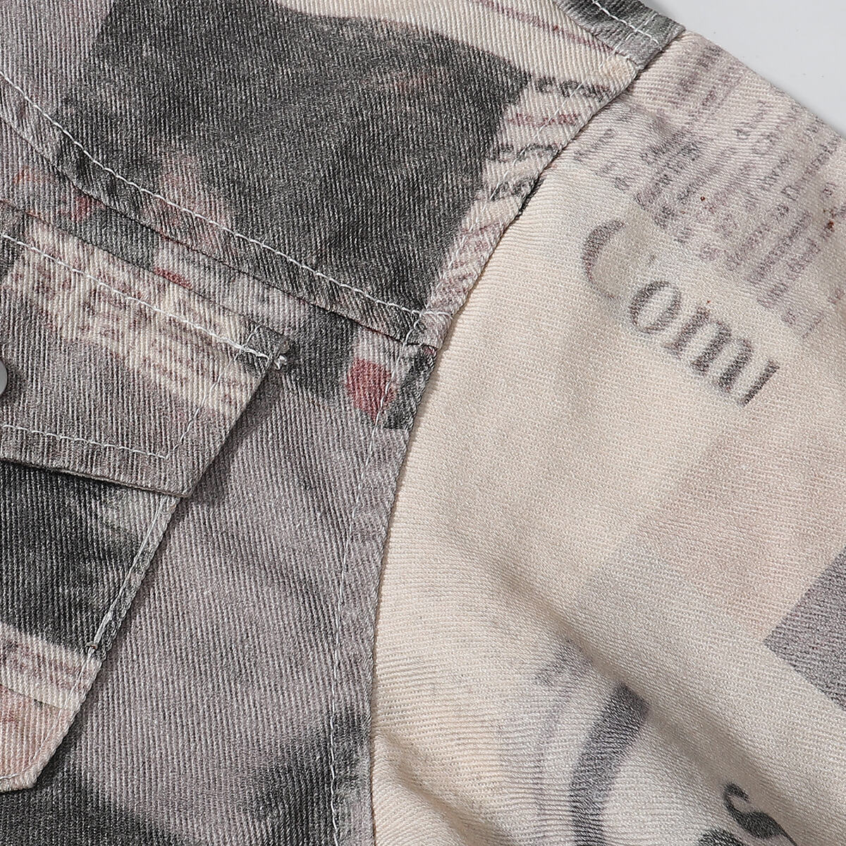 Multicolor Newspaper Print Jacket