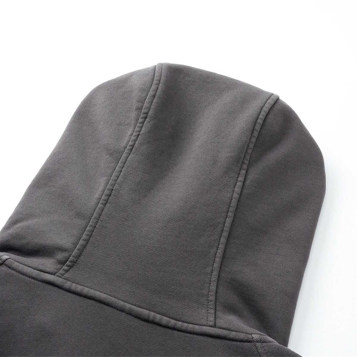 Vintage Washed Oversized Curved Stitch Zip Hoodie