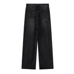Wide Leg Pinstripe Detail Denim Jeans