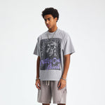 Vintage Washed Oversized Gray Print Tee