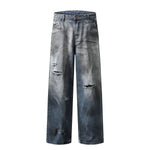 Vintage Faded Ripped Denim Pants
