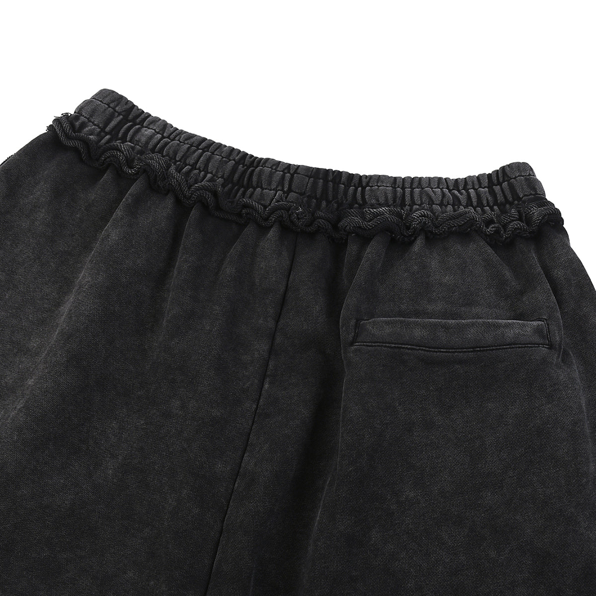 Stone-Washed Raw-Edge Sweat Shorts
