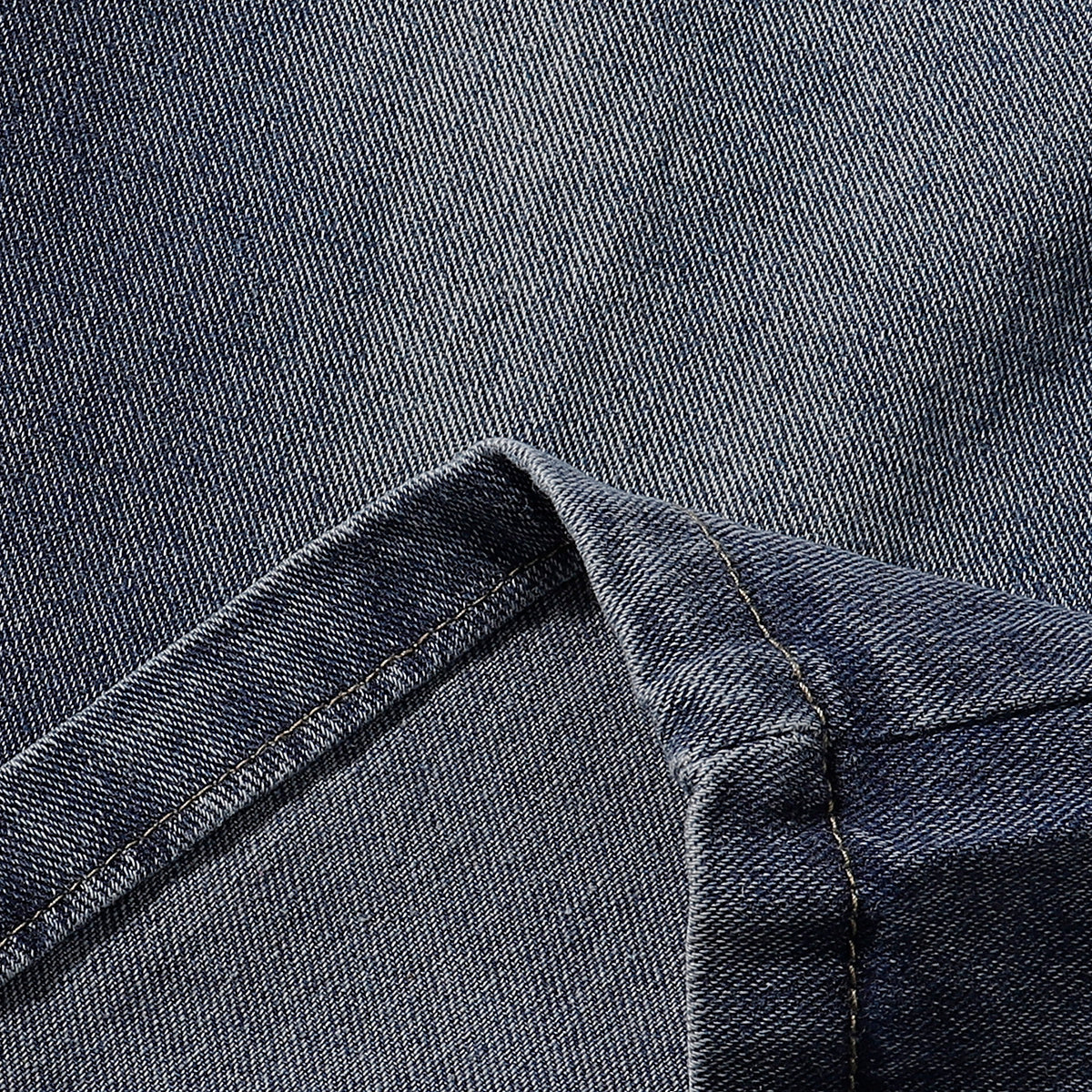 Plaid Patch Back Pocket Denim Shorts