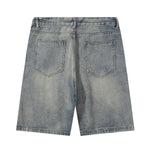 Classic Mid Waist Straight Leg Denim Shorts