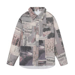 Multicolor Newspaper Print Jacket